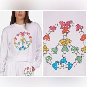 NEW LAUREN MOSHI SPALDING MUSHROOM PEACE PULLOVER